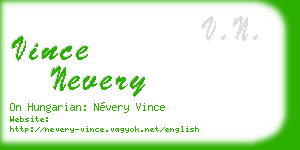 vince nevery business card