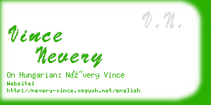 vince nevery business card